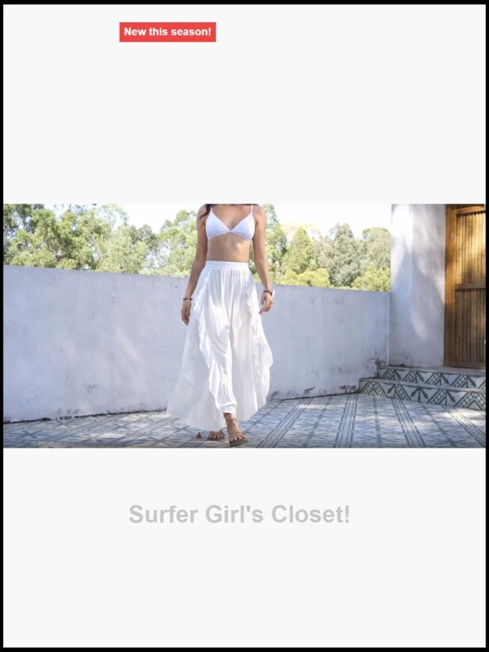 Wide Leg Beach Cover Up Pants with Ruffles and High Slit